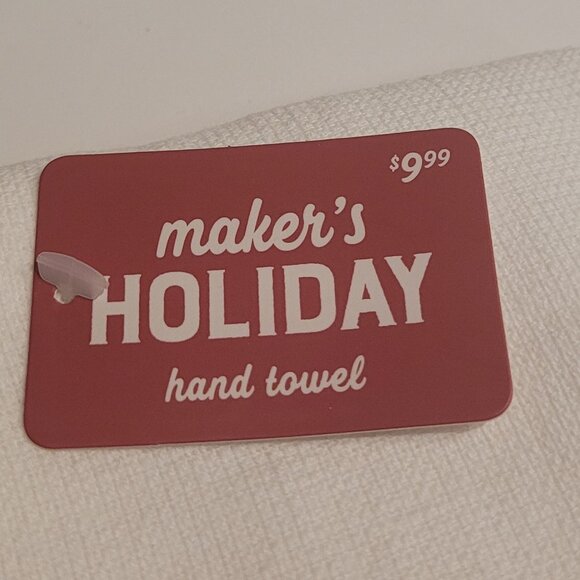 NWT Maker's Holiday Gnome Kitchen Hand Towels White and Red 16 x 28 in - Picture 3 of 5
